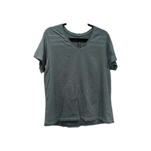 Kuhl Womens Arabella VNeck SS Shirt Size L Green Outdoorsy Hiking Organic Cotton